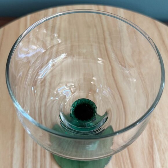 NOS Libbey Cactus Margarita Glasses Set Of 5 Green Stem Clear Bowl 12 Oz Vintage - Picture 5 of 7